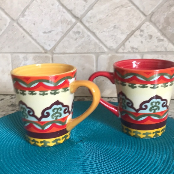 2 Euro Ceramica Mugs/Cups Aztec Pattern - Picture 7 of 7